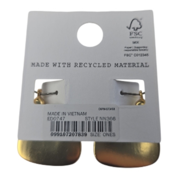 Madewell x Alexa Chung NWT Chunky Triangle Hoop Earring Gold NN366 - Picture 5 of 6